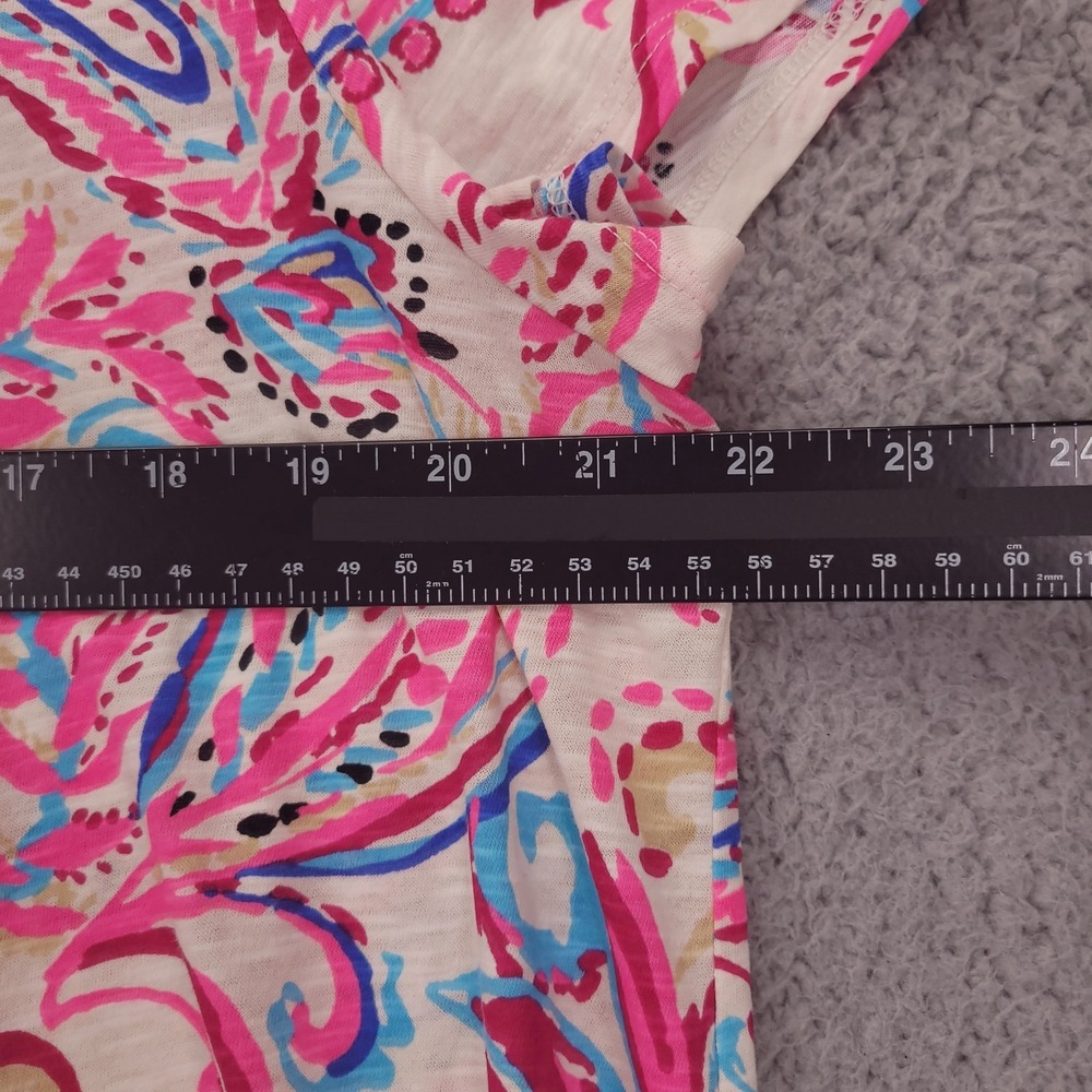 LILLY PULITZER Top Size XL Pink Etta Scoop Neck Coconut Flitting About - Picture 9 of 15